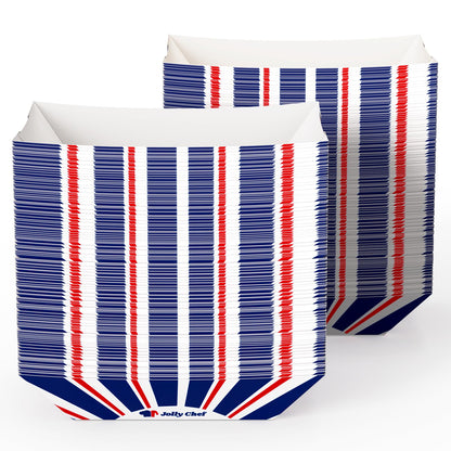 JOLLY CHEF 2lb Paper Food Trays, 250 Pack Paper Food Boats Disposable Serving Boats for Gameday,Food Holder Trays for Snacks French Fries Nachos Hot Dog Tacos BBQ Party