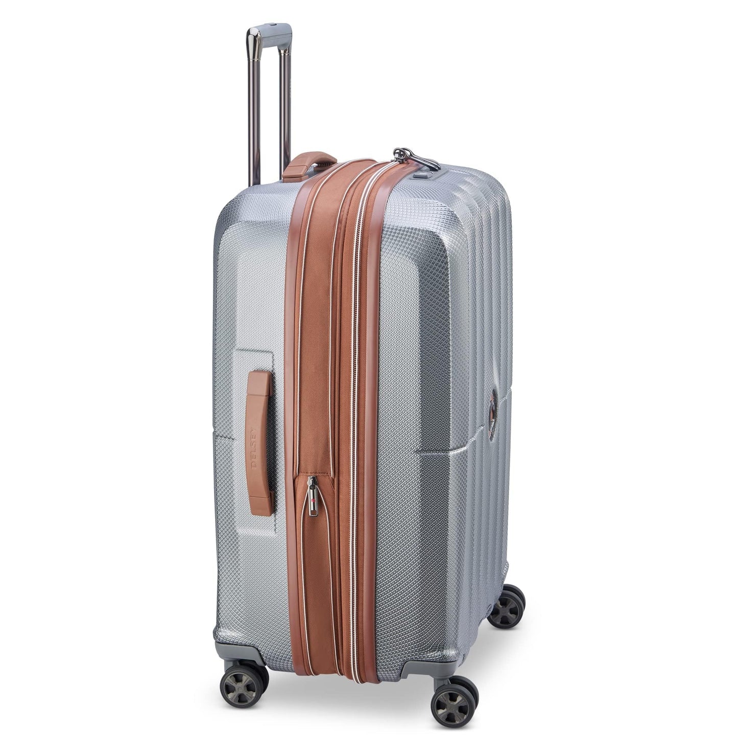 DELSEY PARIS St. Tropez Hardside Expandable Luggage with Spinner Wheels, Graphite, Checked-Medium 24 Inch