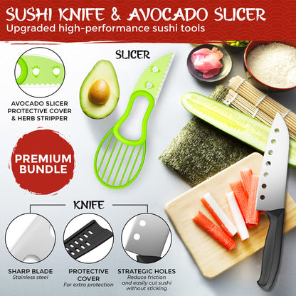 Takedento DIY Sushi Making Kit for Beginners – Transparent Sushi Bazooka – Food Grade Safe– Traditional Bamboo Sushi Rolling Mats – 23 Piece All You Need Sushi Making Kit