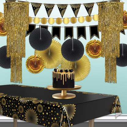 Beistle 3-Tier Shimmering Chandeliers – 3 Pack Gold Hanging Party Decorations, Elegant Foil Ceiling Décor for New Year’s Eve, Weddings, Anniversaries, 1920’s Themed Parties and Celebrations, 4 Ft