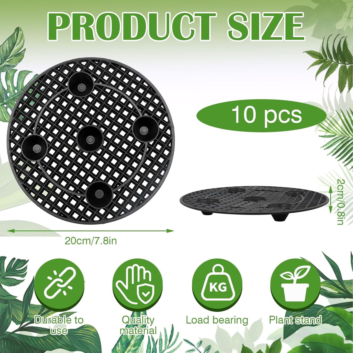 ZYNERY 10 PCS Plant Level Pot Elevator, Planter Stands for Outdoor Plants, Pot Trays for Indoor and Outdoor