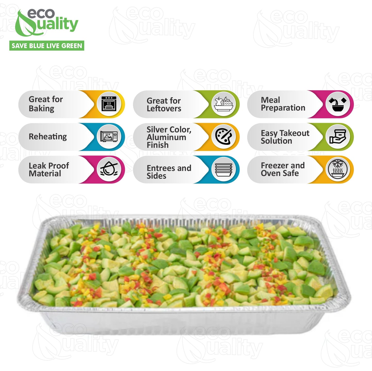 Full Size Aluminum Deep Pan - Disposable for Catering Events, Buffet Stations, Chafing Dishes, Oven Roasting, Baking, Steam, Meal Prep, Freezer Storage, Takeout and Food Service (100)