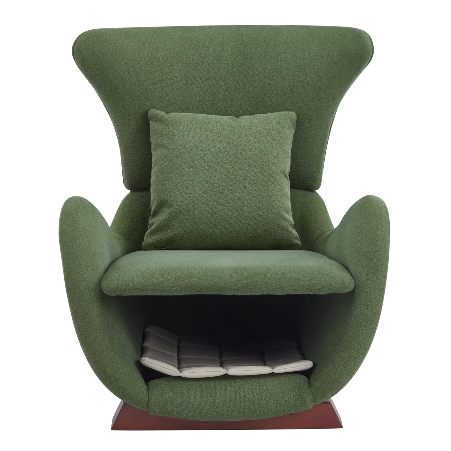 Merax Modern Accent Chair with Pet Cave & Storage, Dual-Layer Design Living Room Lounge Chair with Plush Polyester Fabric, Stylish Reading Chair for Cozy Nook, Home Office & Bedroom, Green