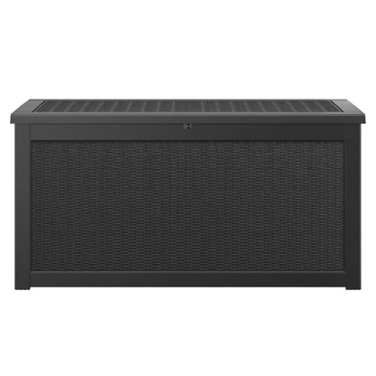 Bifanuo Outdoor Storage Box, 260 Gallon Deck Boxes Waterproof, Resin Storage Cabinet Multi Functional Storage Bench For Gardening Tools, Pool Supplies, Patio Furniture, Lockable
