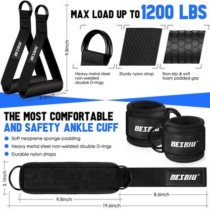 Heavy Resistance Bands for Working Out, 300lbs/360lb/420lb Exercise Bands Workout Bands with Handles, Door Anchor, Ankle Straps, Home Gym Workout Equipment for Men Fitness Strength Training Stretching