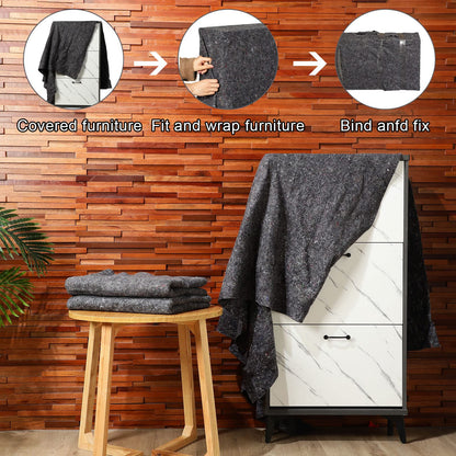 32 Pieces Textile Moving Blankets Bulk 54 x 72 Inch Furniture Blanket High Tensile Strength Pads Shipping Packing Blanket for Moving Furniture Floors Moves and Storage Equipment(Grey)