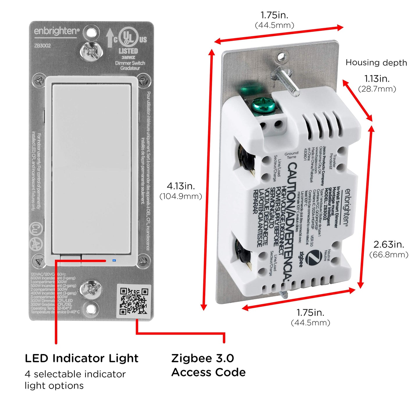 Enbrighten Zigbee Dimmer, QuickFit & SimpleWire, Pairs Directly with Echo Studio/Show 10/Plus 1st & 2nd Gen, Works WIth Alexa, Google Assistant, White & Light Almond, Smart Light Switch, 43080