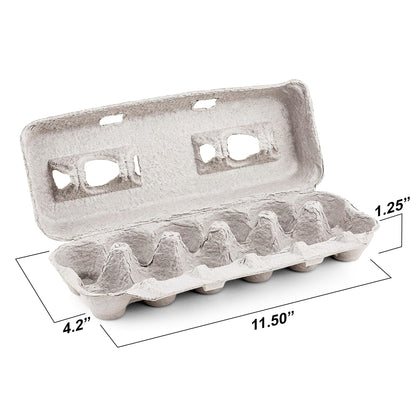 MT Products Blank Natural Pulp Egg Cartons Bulk - Made in USA - Holds Up to Twelve Eggs - 1 Dozen - Cardboard Material Perfect For Storing Extra Eggs (25 Pieces)