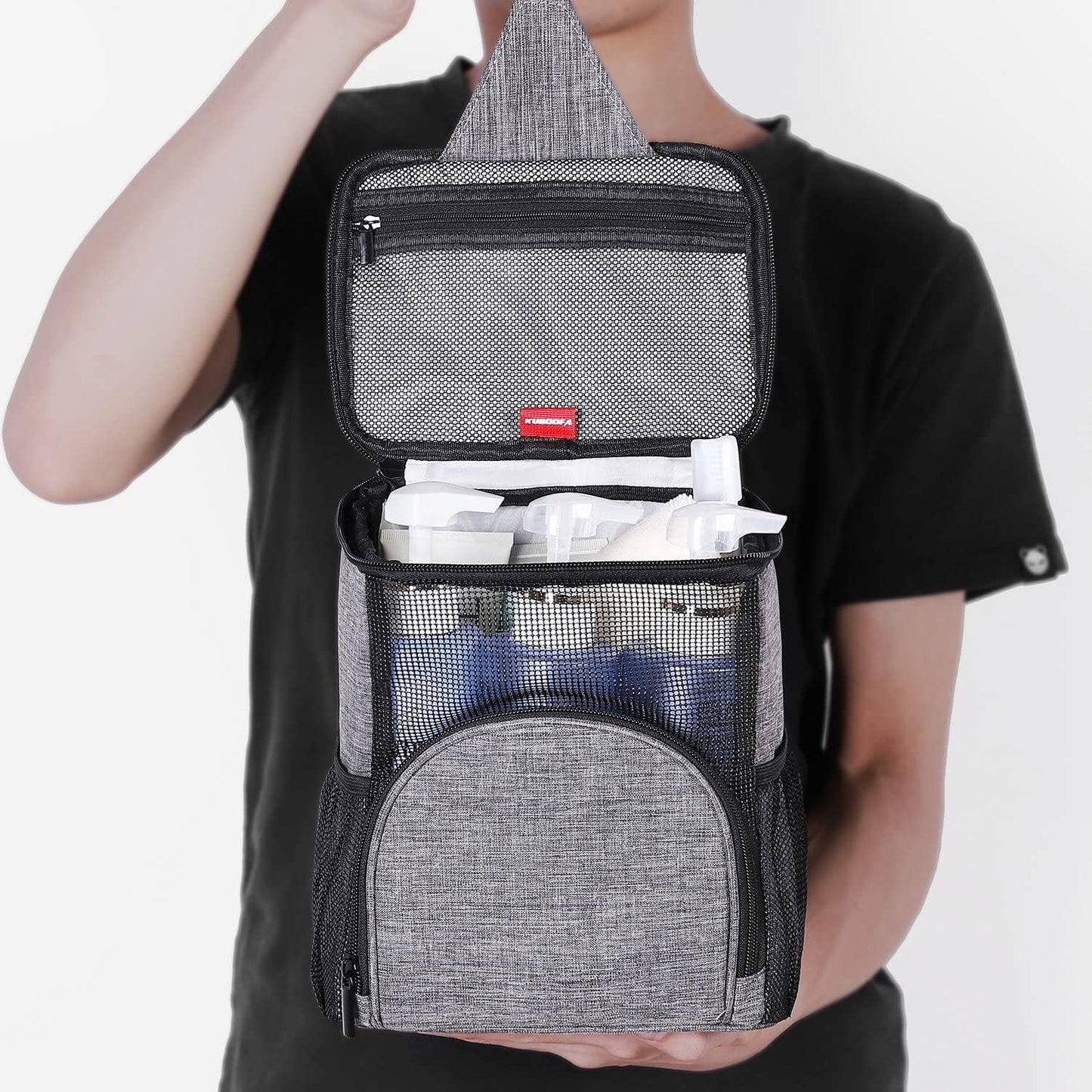 Quick Dry Shower Caddy Tote for College Students, Portable Hanging Mesh Shower Bag for Travel and Summer Camp
