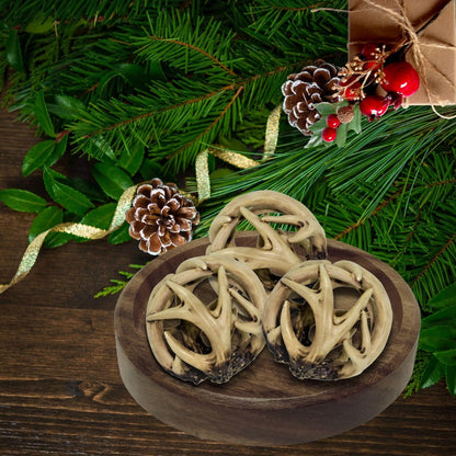 BestGiftEver Decorative Entwined Spherical Rattan Antler Ball 4.25" -Log Cabin Table Centerpiece Decoration