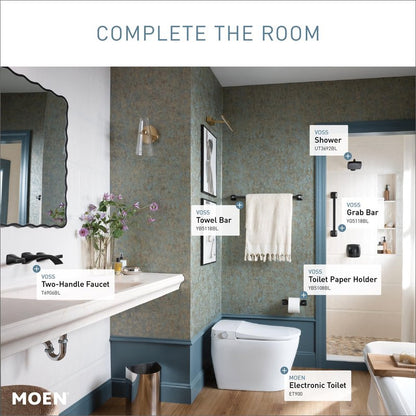 Moen Voss Matte Black Towel Bar, YB5118BL