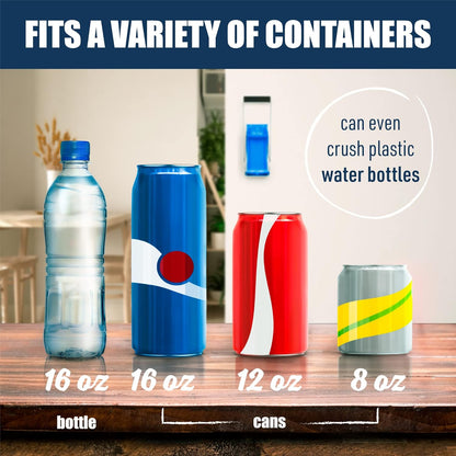 16oz 12 Oz. Mckay Metal Can Crusher, Heavy-Duty Wall-Mounted Smasher for Aluminum Seltzer, Soda, Beer Cans and Bottles
