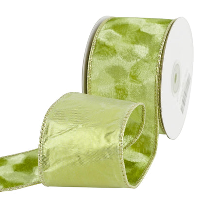 MEEDEE 2.5 inch Moss Green and Gold Velvet Ribbon 10 Yards Roll Two Tone Thick Wired Ribbon for Christmas Tree, Gift Wrapping, Velvet Bow, Wreaths, Crafts Supply, Seasonal Decorations