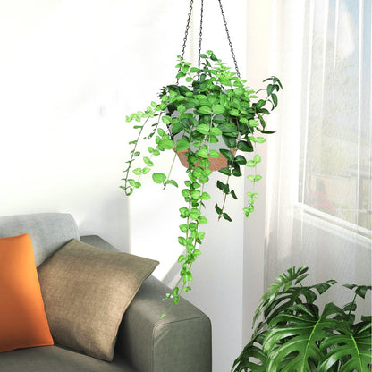Lucieblessdesign 3 Pack Hanging Planter Indoor Outdoor Flower Pots 7/6.5/5 Inch, Self-Watering Hanging Pot with Drainage Holes Hanging Baskets Holder Plant Pots for Garden (Green)