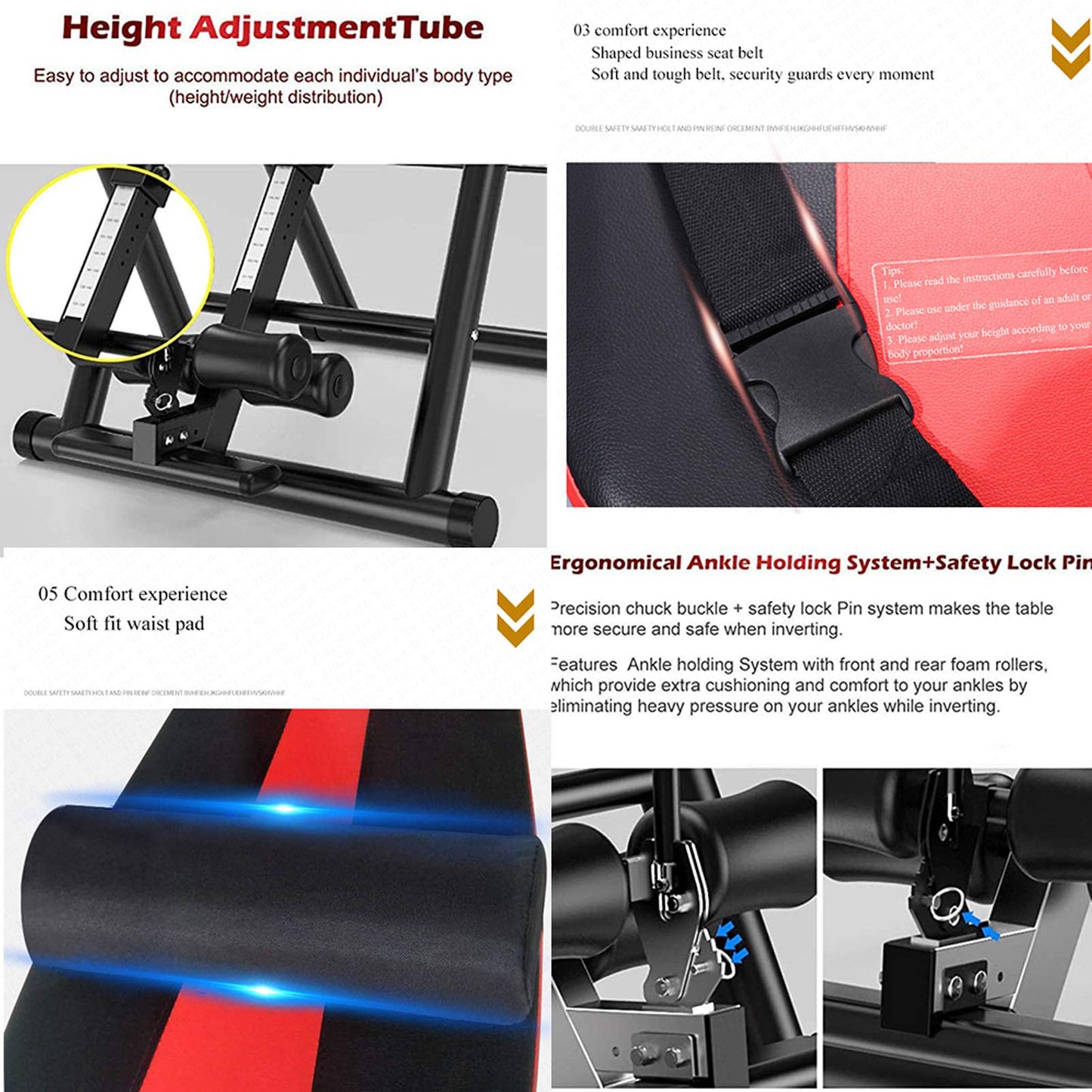 Strength Training Inversion Equipment, Heavy Duty Inversion Table, 300 lbs Load Capacity, Back Stretcher Machine for Pain Relief Therapy