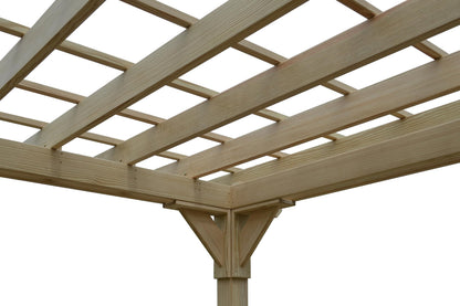 Amish-Made 8' x 8' Cedar-Stained Wood Pergola