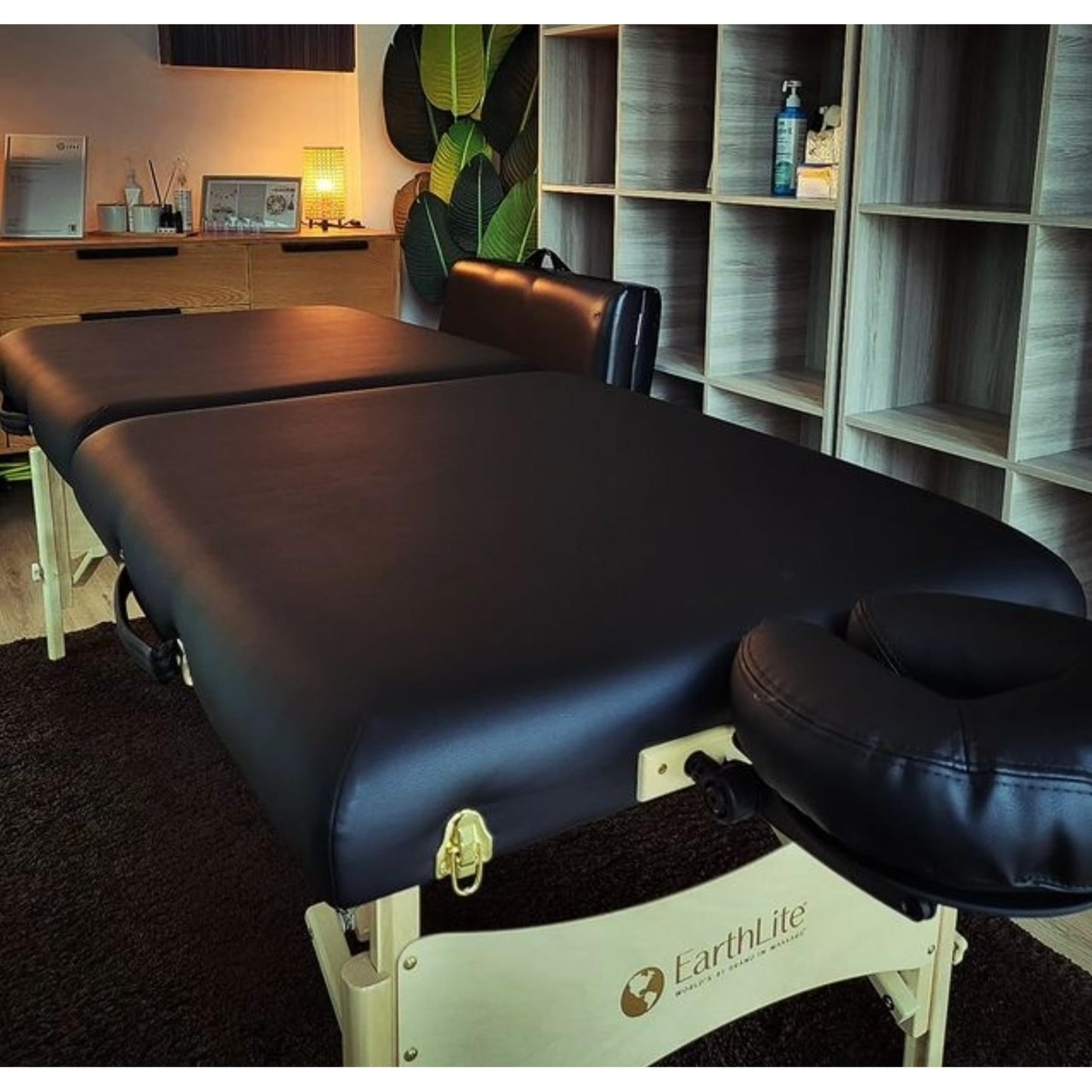 EarthLite Harmony DX Portable Massage Table Package, Includes Table + Face Cradle + Carrying Case, 30" x 73, Black