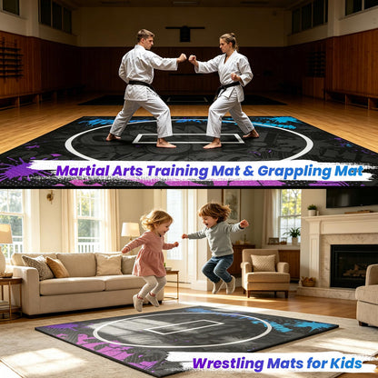 VOVERTAC Foldable Wrestling Mat - 3cm Thick Foam BJJ Mats for Home, Folding Wrestling Mats for Garage, Non-Slip Jiu Jitsu Mats for Grappling, Judo, Martial Arts, Kids & Outdoor