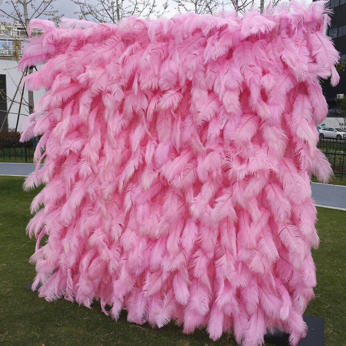 ZOCWJK Artificial Flower Wall Panels, Wedding Feather Decoration Feather Wall,Artificial Flower Wall Backdrop, 3D Feather Panels for Backdrop Wedding Wall Decoration 1m*2m(