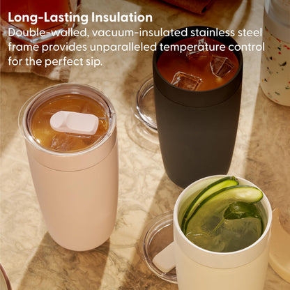 W&P Porter Insulated Tumbler 20 oz | No Metallic Aftertaste Ceramic Coated for Water, Coffee, & Tea | Wide Mouth Vacuum Insulated | Dishwasher Safe, Cream Terrazzo
