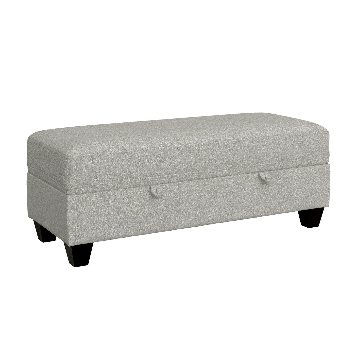 GDFStudio 48.6" Storage Ottoman Bench with Hidden Storage, Upholstered Rectangle Ottoman Foot Stool, End of Bed Bench with Solid Wood Legs for Bedroom Living Room Entryway, Easy Assembly, Pebble Gray