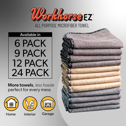 Chemical Guys Microfiber Towels for Cars Microfiber Cleaning Cloth Multi Color Drying Towels Car Detailing for Wash Interior and Glass, 14 x 12 Inch - 6 Pack