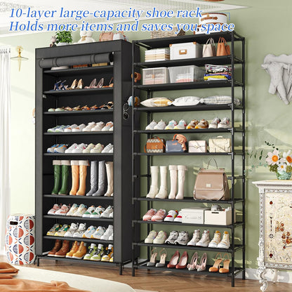 40 10 Closet, Simple Trending Tall Shoe Rack Organizer Holds Pairs, Tier Large Capacity Shoe Cabinet Storage with Cover