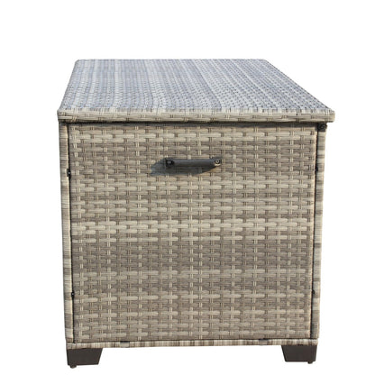 Geelife Wicker Patio Furniture Storage Box Grey