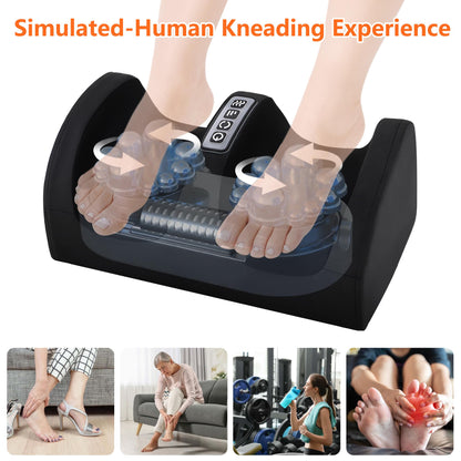 Shiatsu Foot Massager with Heat,Foot and Calf Massager with Roller, Deep Massage for Relaxation, Plantar Fasciitis Relief, Promotes Blood Circulation, Gifts for Women & Men(Black)