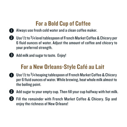 French Market Coffee & Chicory Restaurant Blend Medium-Dark Roast Ground Coffee, 12oz Can (Pack of 1)