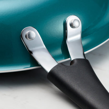 Tramontina Porcelain Enamel Non Stick 3-Pack Frying Pans, Skillet Set with Reinforced Nonstick Coating, Dishwasher and Oven Safe (Teal)