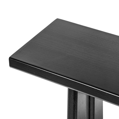 Christopher Knight Home Hirai Narrow Console Table with Geometric Silhouette, Entryway Table with Premium Wood Veneer Finish, MDF Wood Design Display Table for Home Decoration, Living Room, Black