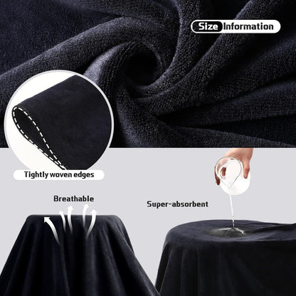24 Set: 2 4 6 8 4 Mixweer Piece Black Microfiber Absorbent Towel Oversized Bath Sheets, Bath Towels, Hand, Washcloths