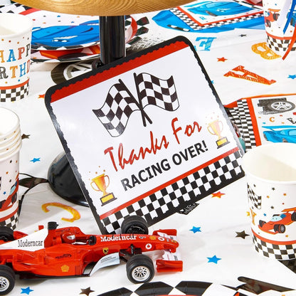 WERNNSAI Racing Car Party Decorations - 10PCS Funny Car Birthday Decoration Signs for Boys, Racing Car Theme Party