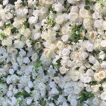 UYCVT Handmade White Roses Wall Large Artificial Flower Wall Backdrop Panels, Rose Wedding Backdrop 5D Floral Wall Fabric Flower Wall for Party Baby Shower Bridal Wedding Backg-3m*3m/10 * 10FT