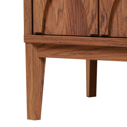 SAFAVIEH Home Collection - Sibyl Walnut Sideboard Media Stand, Fits up to 70" Flatscreen TV, 4 Doors with Interior Storage (MED9645A)