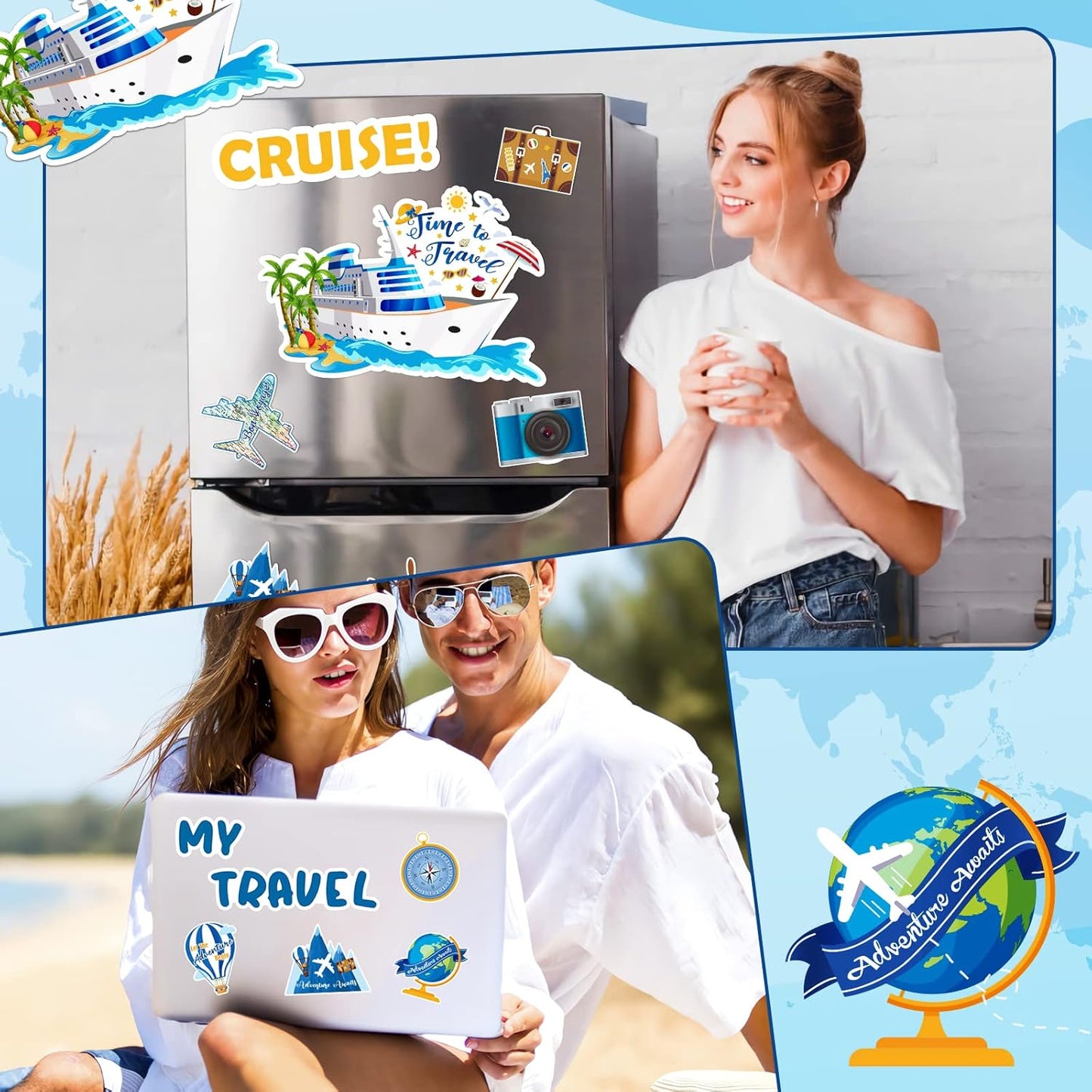15 Pcs Cruise Door Decorations Magnets, Funny Refrigerator Magnets for Travel and Celebrations