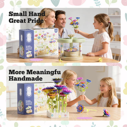 SJIADA Flower Making Kit for Kids, DIY Flower Craft Kit, Educational Fabric Flower Bouquets Kit Toys, Reusable Art Flower Crafts Activity Toy for Kids, Birthday for 4-8 Year Old Little Girls Gifts