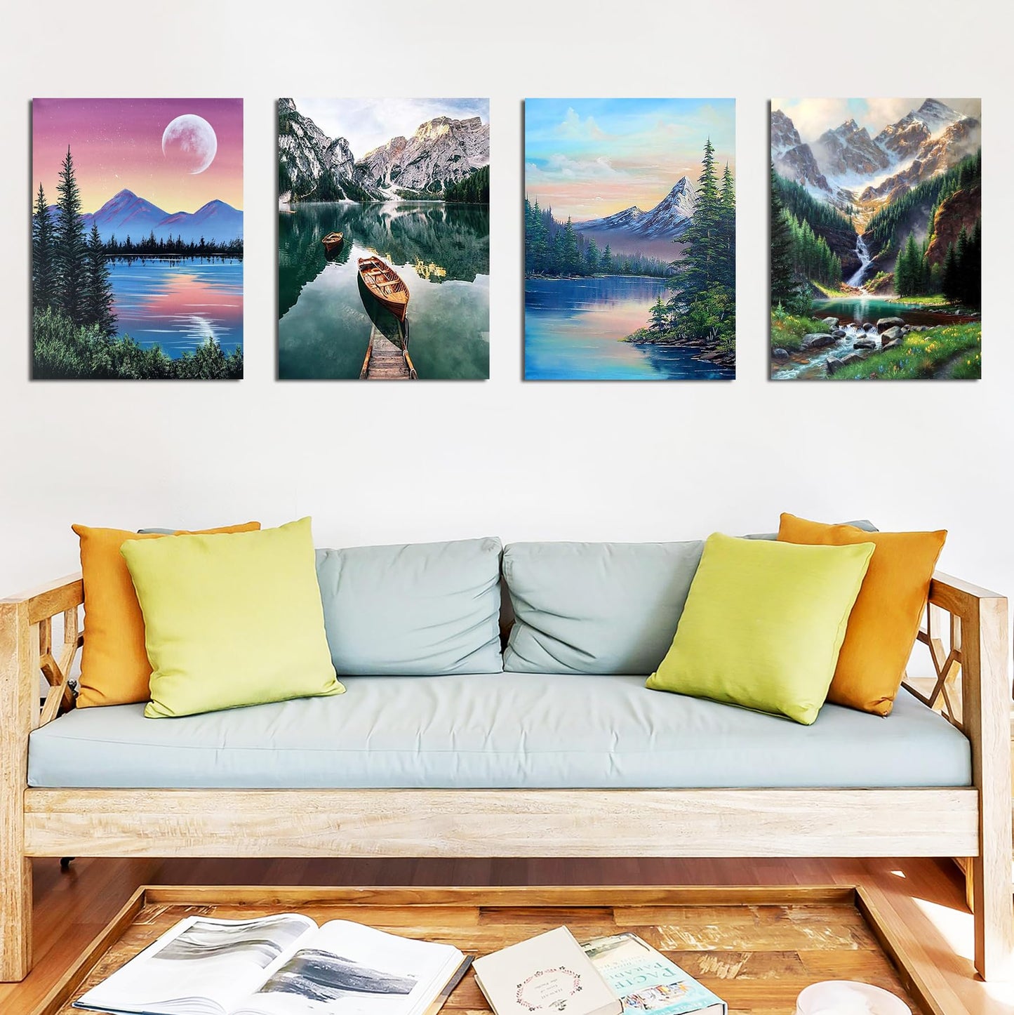 Lanzeyo Diamond Painting Kits for Adults, Landscape Diamond Art Kits, Diamond Dots Kits, Gem Art for Living Room Wall Art (Landscape)