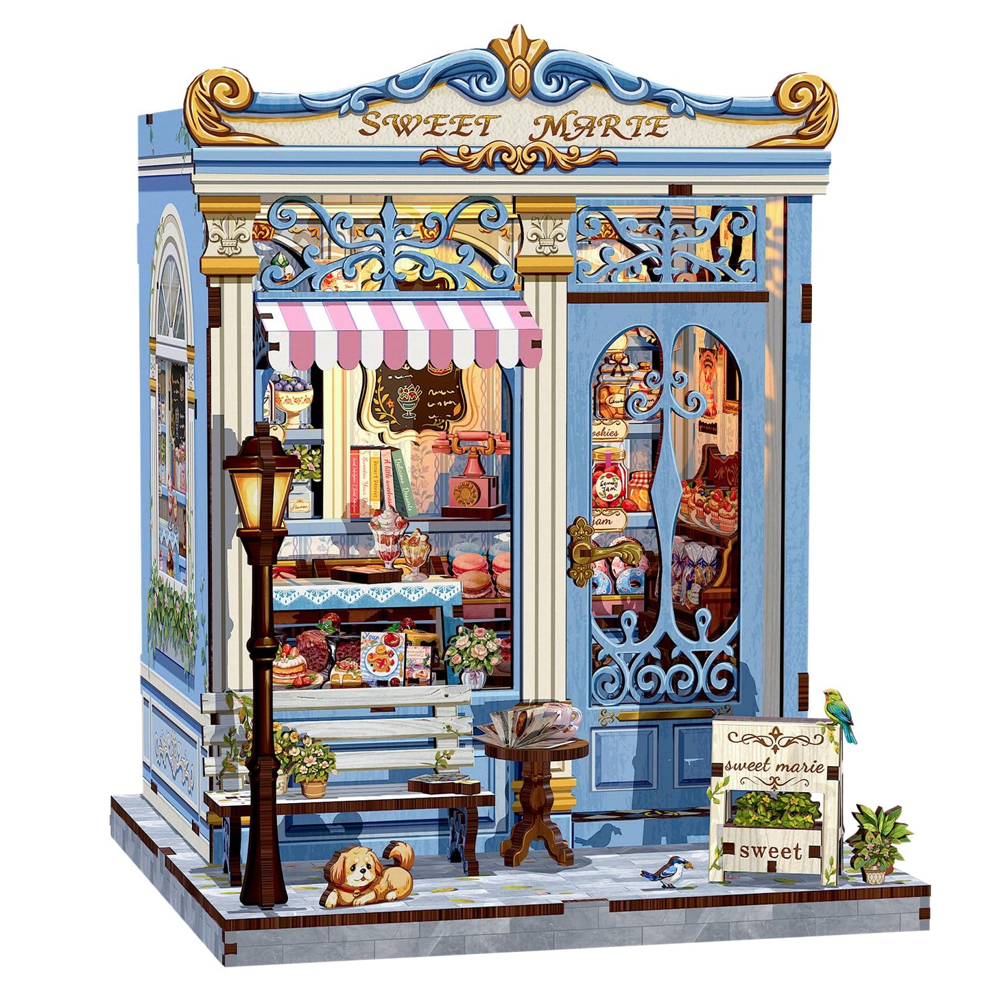 CUTEBEE Book Nook Kit - DIY Miniature House Bakery Patisserie Dollhouse Kit for Adults, Booknook Tiny House Bookshelf Decor 3D Wooden Puzzle, Gifts for Family, Friends (Sweet Marie)