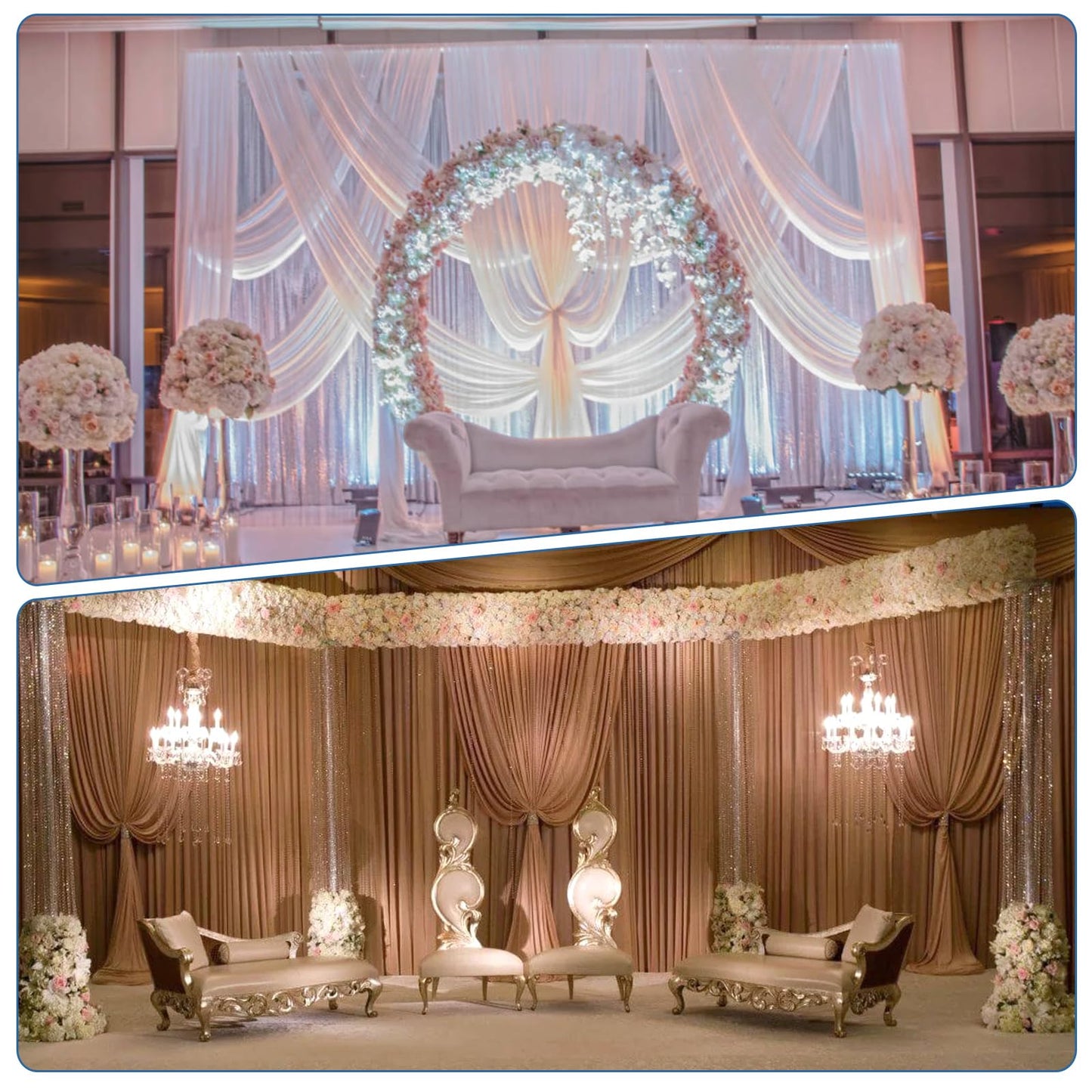 SLOW DOLPHIN 20 x 8.6ft Pipe and Drap Photo Studio Backdrop Stand Kit, Heavy Duty Adjustable Frame Backdrop Stand with Carry Bag for Event, Birthday Party, displays and Wedding Decoration.