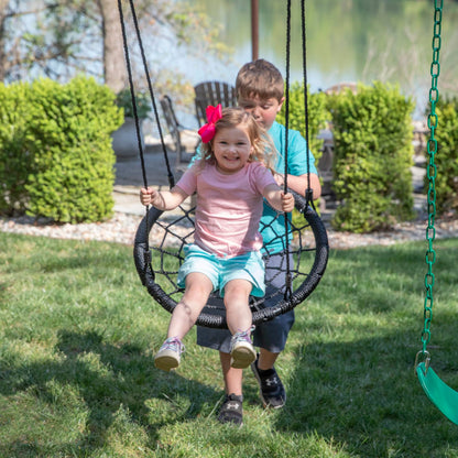 Backyard Discovery Endeavor II Cedar Wood Swing Set with Wave Slide, Play Deck, Double Rock Wall, Picnic Table, Climbing Wall, Belt Swings, Web Swing, Toy Telescope, Step Ladder, Outdoor Playset