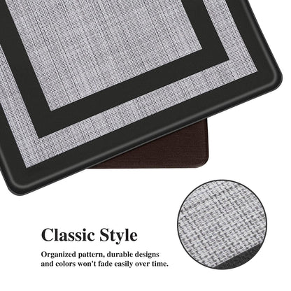 Mattitude Kitchen Mats Set of 2,Cushioned Anti-Fatigue Non-Skid Rug Sets Ergonomic Comfort Standing Mat for Kitchen, Floor, Office, Sink, Laundry, Black and Gray