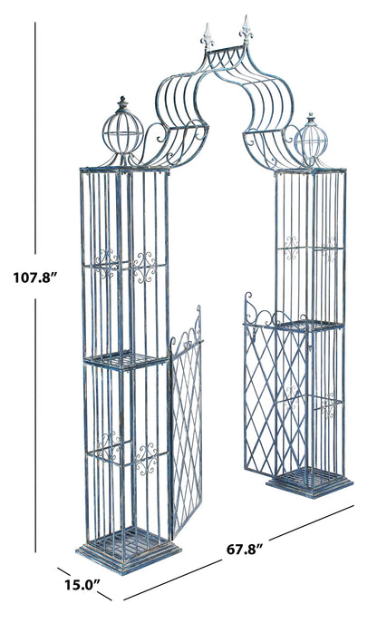 Safavieh PAT5012C Outdoor Collection Beatrix Victorian Antique Blue Arbor