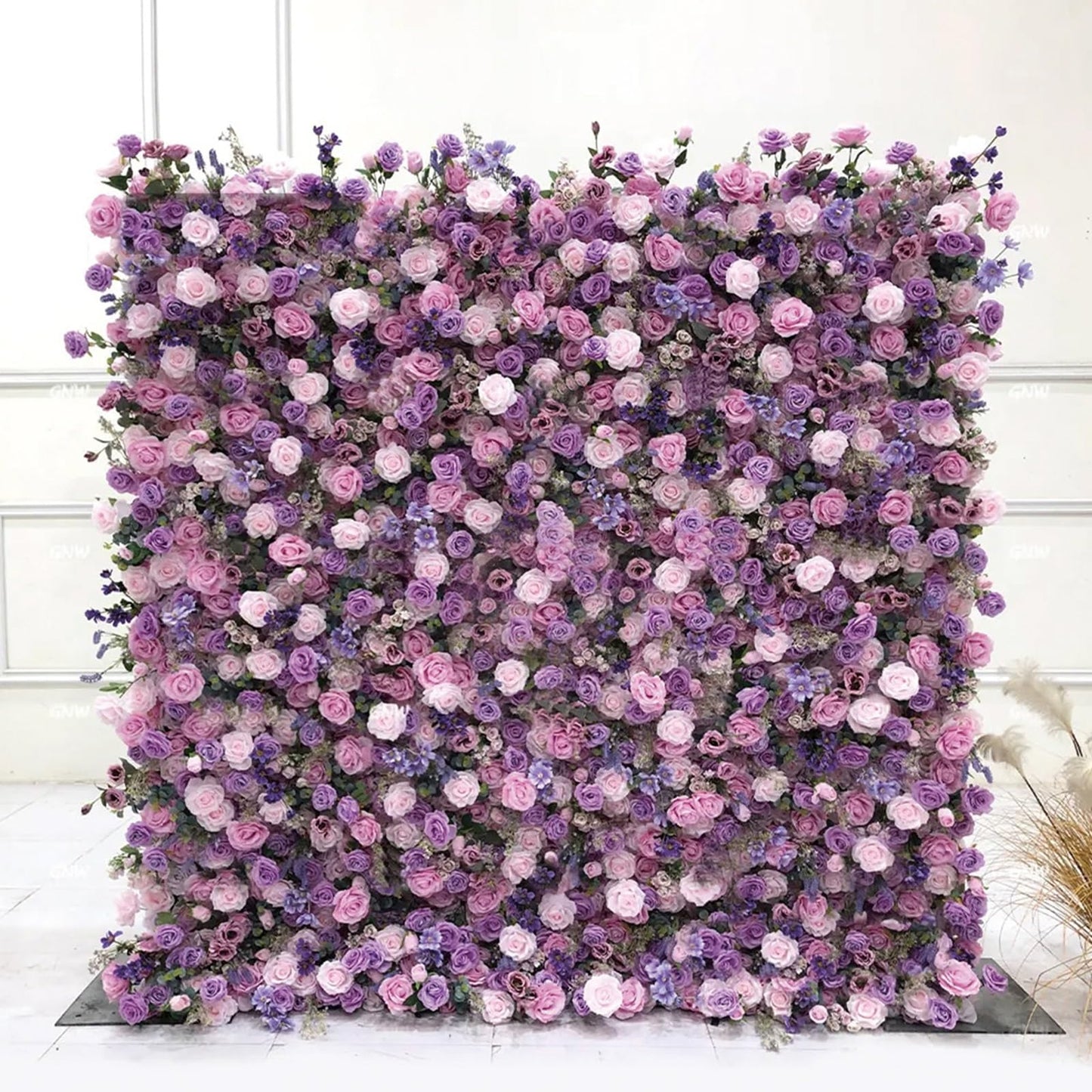 Handmade Purple Roses Wall Large Artificial Flower Wall Backdrop Panels,Rose Wedding Backdrop 5D Floral Wall Fabric Flower Wall For Party Baby Shower Bridal Wedding Background,3m*3m/10*10FT