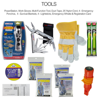 Ready America 72 Hour Deluxe Emergency Kit + Ready America 72 Hour Emergency Kit, 2-Person 3-Day Backpack