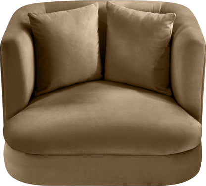 Meridian Furniture 699Taupe-C Alder Collection Modern | Contemporary Chair with Ultra Luxe Taupe Velvet, 460 GSM Velvet, Solid Wood Frame, 38" W x 36" D x 30" H, Taupe