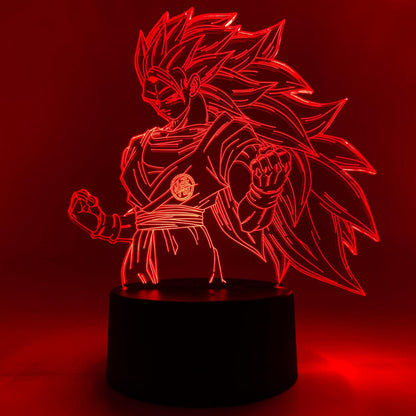 Otaku Lamps Super Saiyan 3 Goku Dragon Ball Super - 16 Color RGB LED Anime Night Light | 3D Room Décor Gift