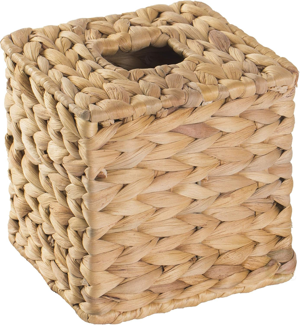 Vintiquewise Water Hyacinth Wicker Tissue Box Cover, Square