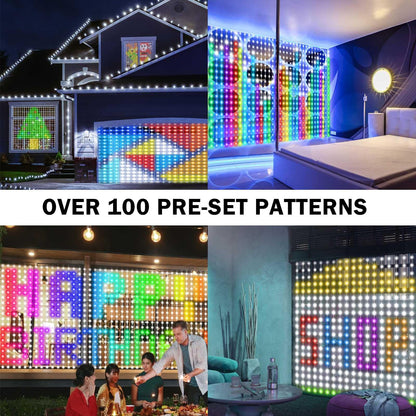 ASTRAEA Smart Curtain Lights 400 LED Curtain Light with APP & Remote,Music Sync,Timer,Indoor Outdoor 6.6Ftx6.6Ft DIY String Fairy Light for Christmas,Halloween,4th of July,Bedroom Wall Backdrop Yard